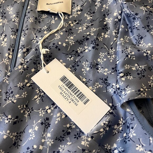 Reformation Vida Satin Dress in Mazzy - Picture 2 of 4